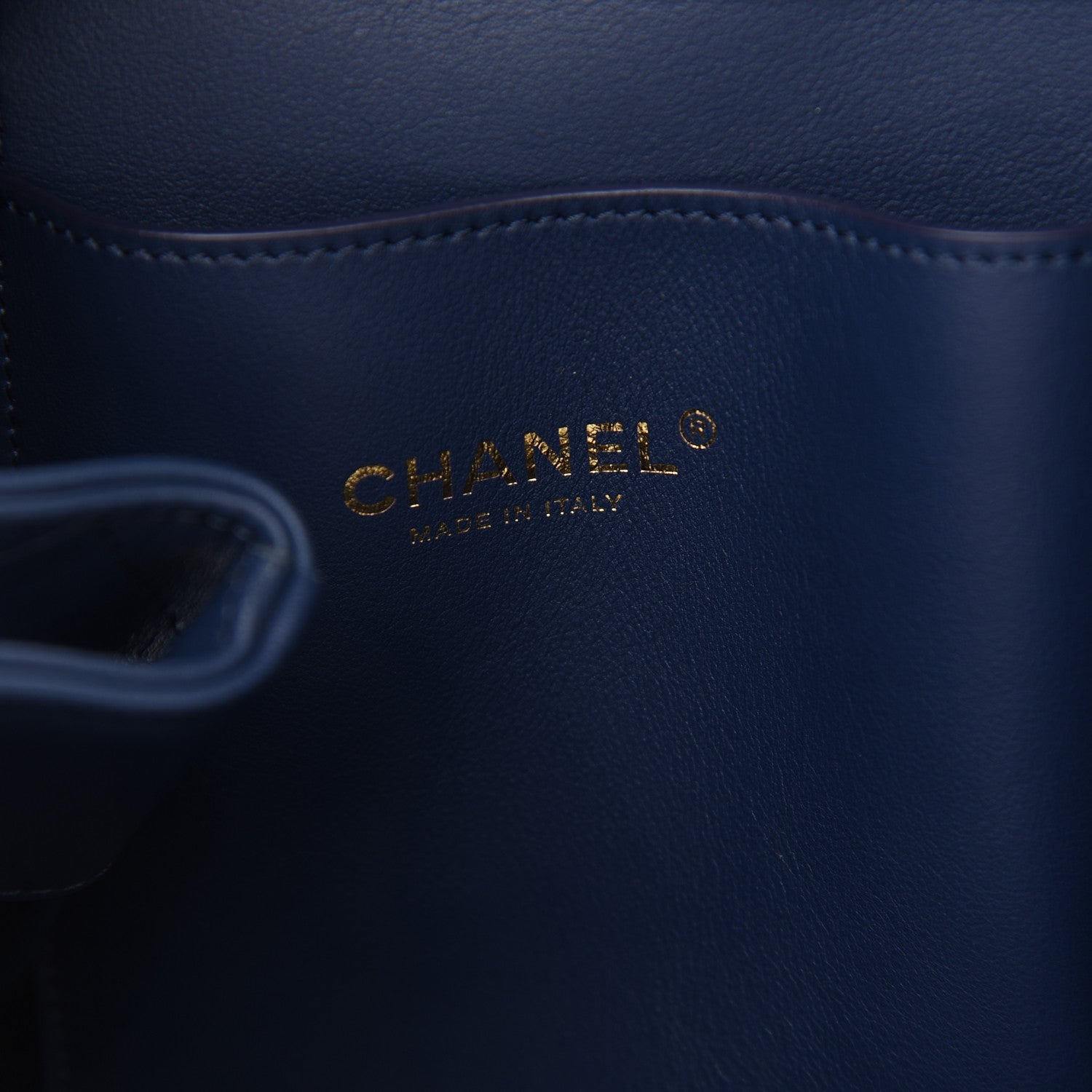 Chanel Calfskin Stitched Large Shopping Tote Blue 6 of 9