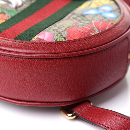 Gucci GG Supreme Monogram Web Flora Mini Ophidia Round Backpack Red 9 of 9