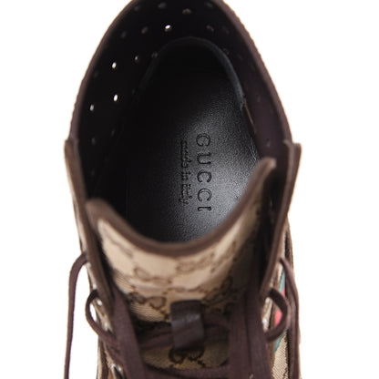 Gucci GG Monogram Web Mens High Top Sneakers 9 Brown 7 of 9
