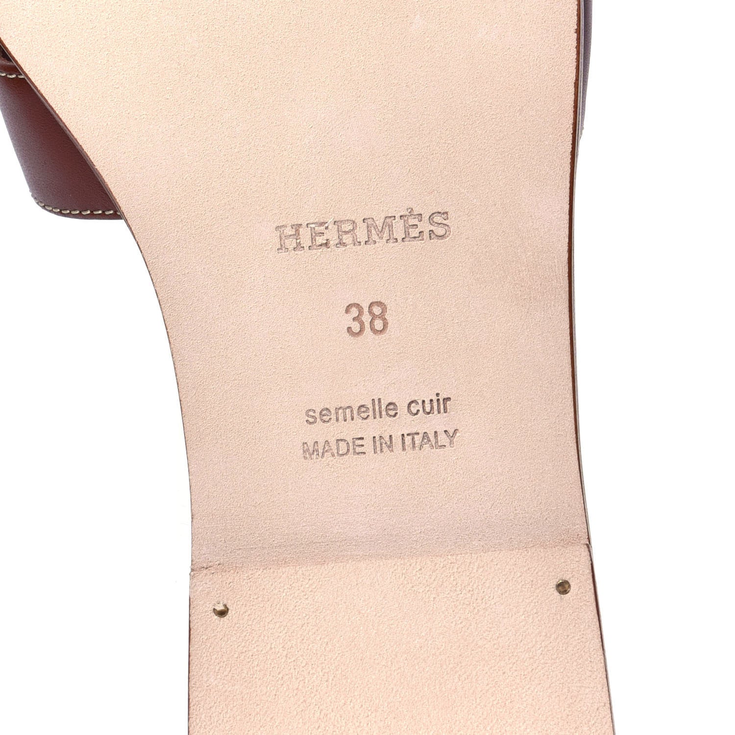 Hermes Box Calfskin Oran Sandals 38 Gold 9 of 9