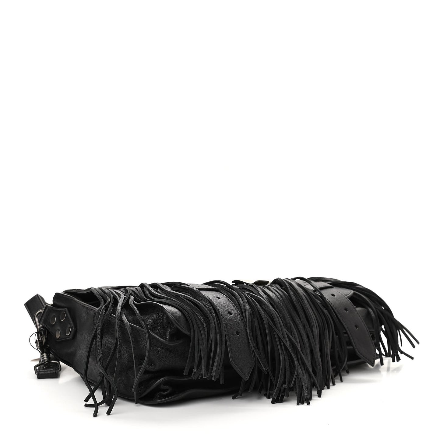 Lambskin Tiny Fringe Lux PS1 Satchel Black