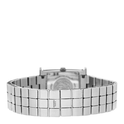 Hermes Stainless Steel Diamond Bezel Mother of Pearl 21mm Heure H Hour Quartz Watch 3 of 5