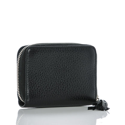 Gucci Pebbled Calfskin Studded Soho Compact Disco Zip Around Wallet Black 3 of 6