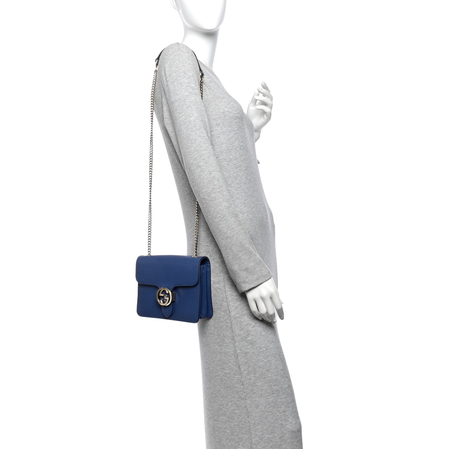 Gucci Dollar Calfskin Small Interlocking G Shoulder Bag Caspian