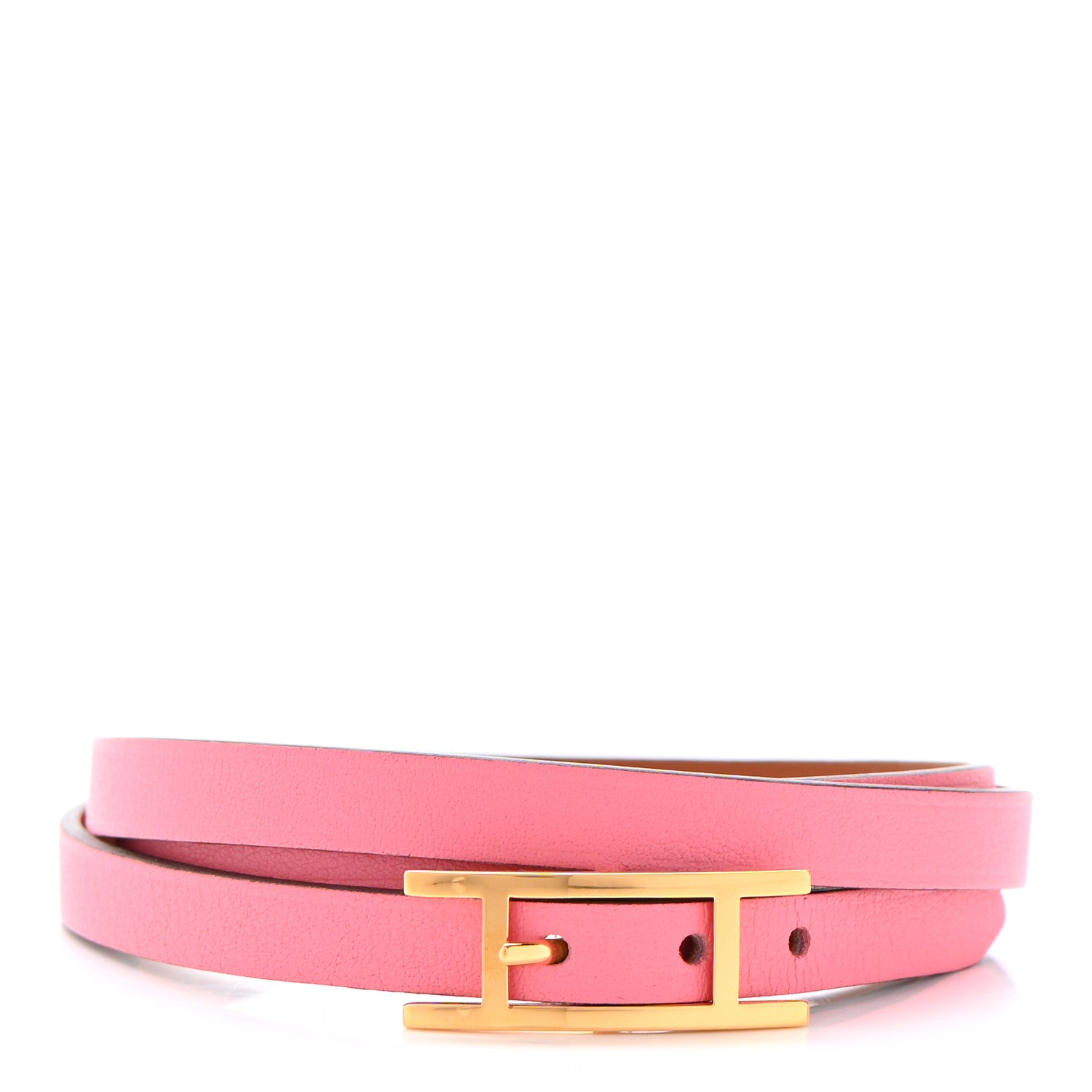 Hermes Chamonix Hapi 3 MM Triple Tour Wrap Bracelet T3 Rose Azalee 1 of 5
