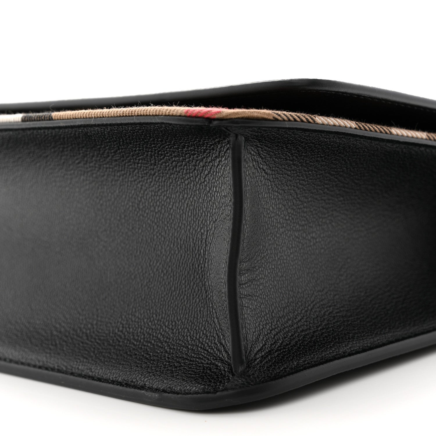 Burberry Derby Calfskin House Check Mackford Crossbody Bag Black