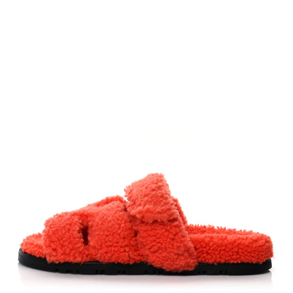 Hermes Woolskin Womens Chypre Sandals 36 Orange 1 of 8