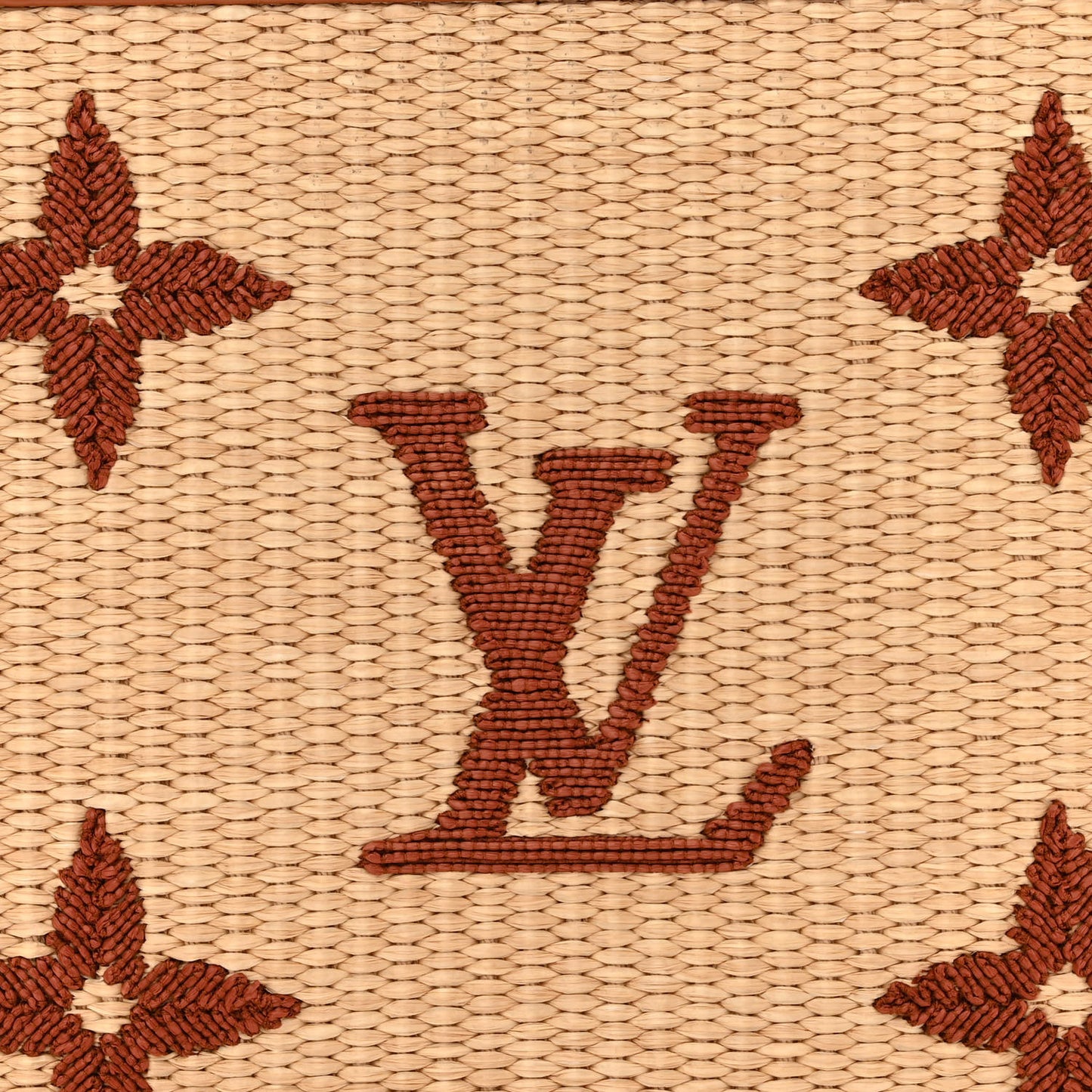 Raffia Monogram Giant Toiletry Pouch 26 Tan