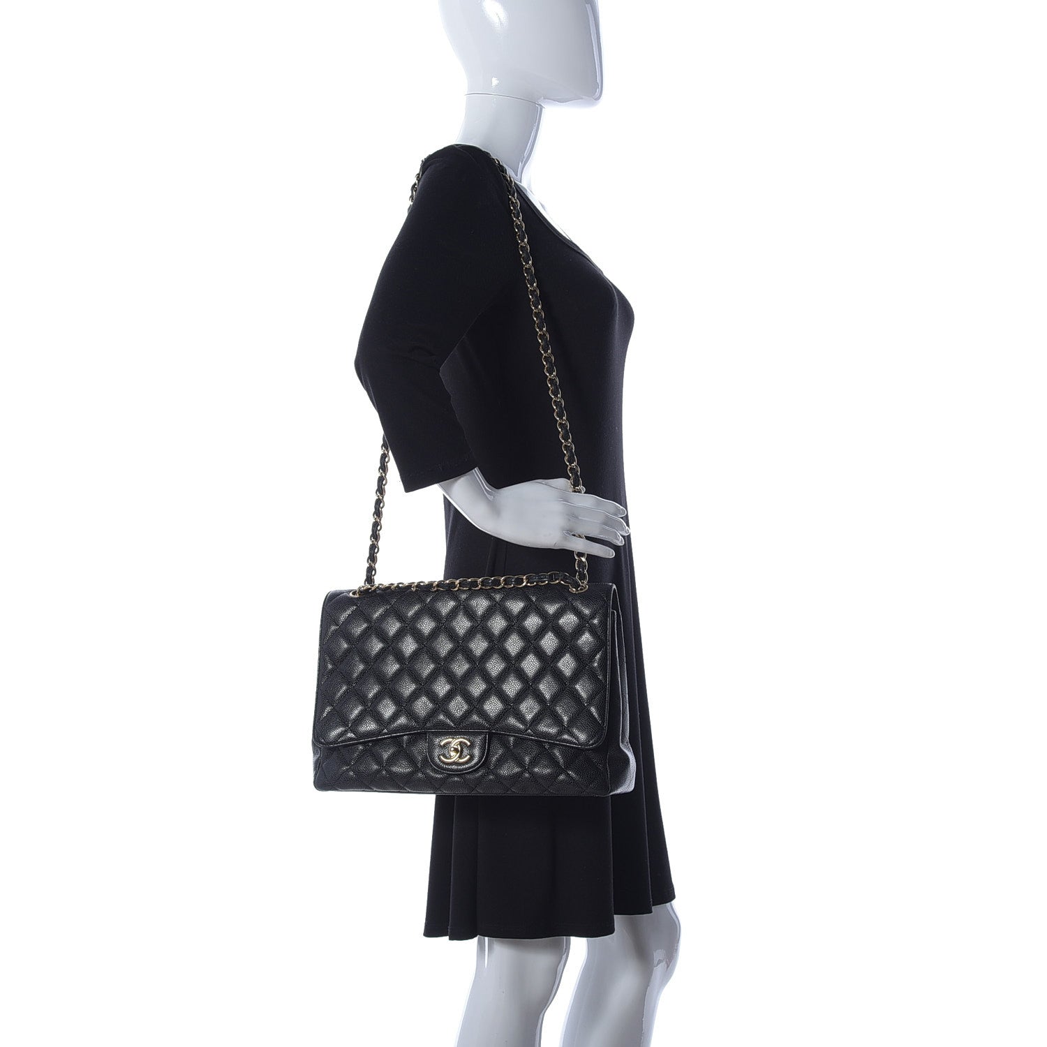 Chanel Caviar Quilted Maxi Single Flap Black 2 of 9