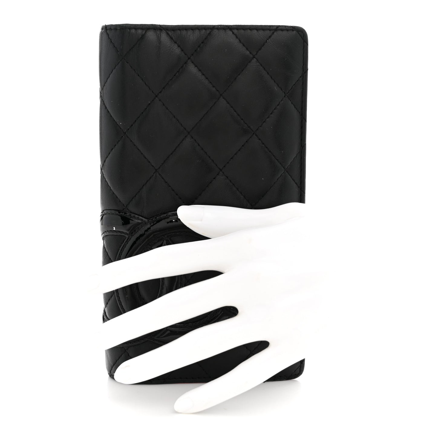Calfskin Quilted Cambon Yen Wallet Black