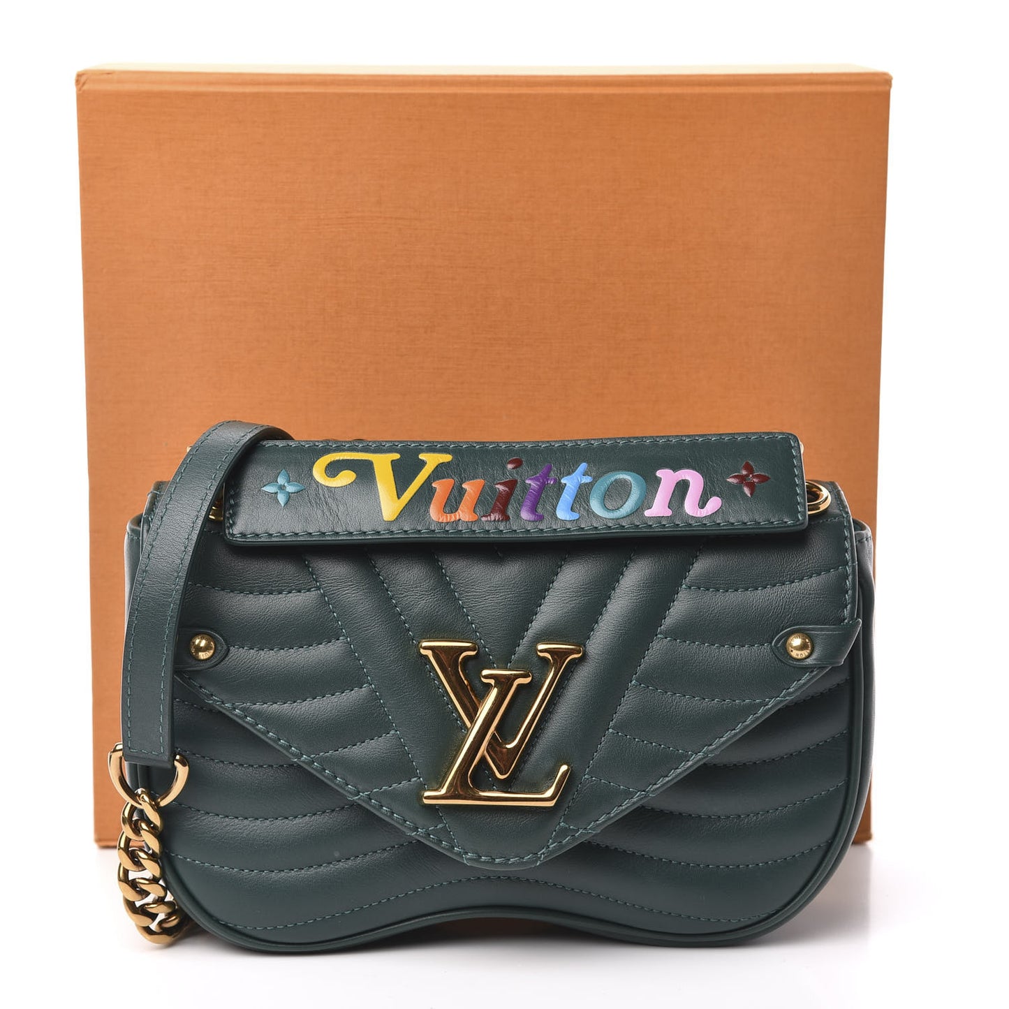 Calfskin New Wave Chain PM Emerald