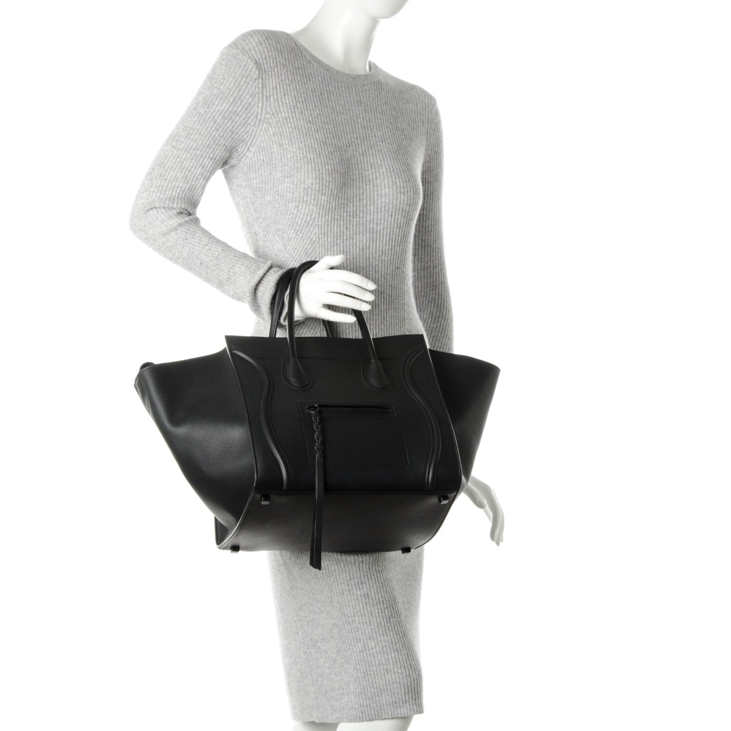 Supple Calfskin Medium Phantom Luggage Black