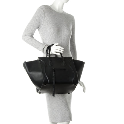 Celine Supple Calfskin Medium Phantom Luggage Black 2 of 8