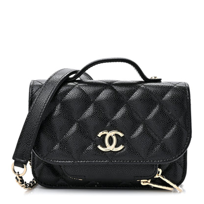 Chanel Caviar Quilted Business Affinity Clutch With Chain Black 1 of 12