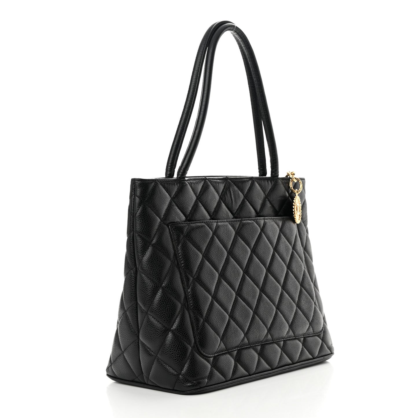 Caviar Quilted Medallion Tote Black