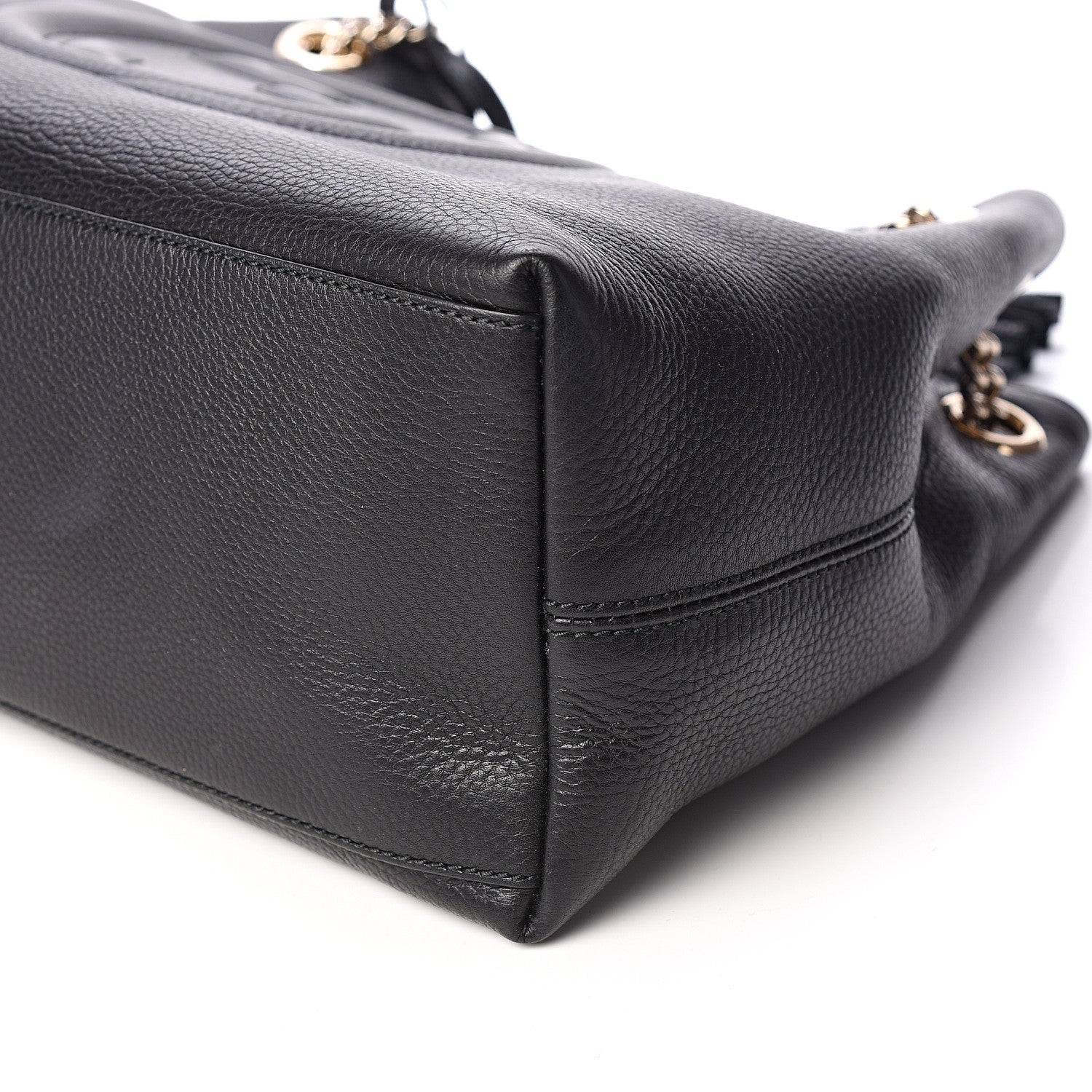 Gucci Pebbled Calfskin Medium Soho Chain Shoulder Bag Black 8 of 9