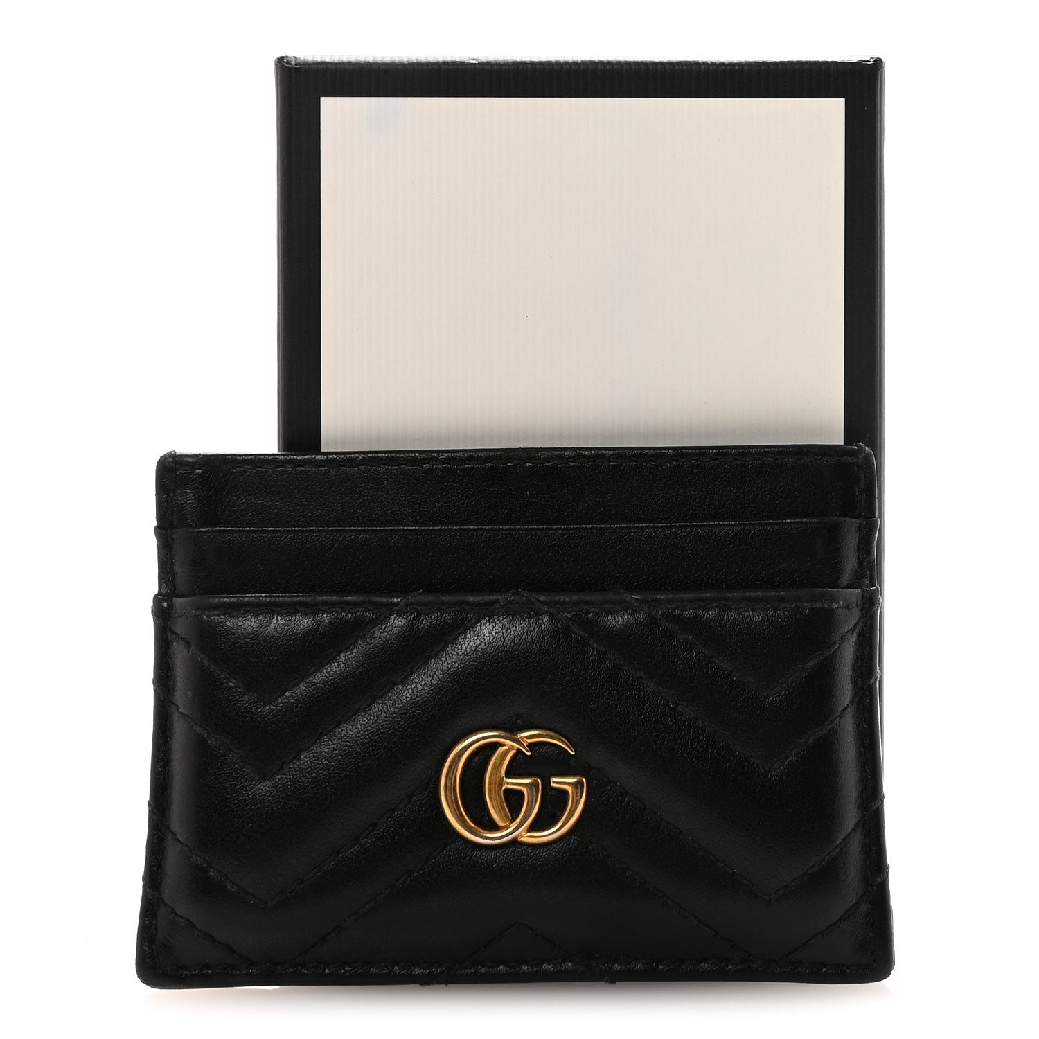 Gucci Calfskin Matelasse GG Marmont Card Holder Black 7 of 7