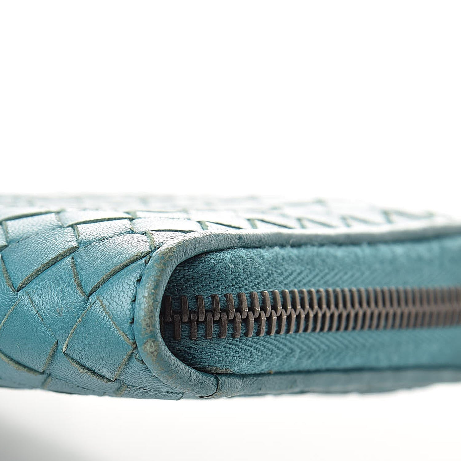 Bottega Veneta Nappa Intrecciato Zip Around Wallet Lagoon 8 of 11