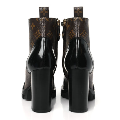 Louis Vuitton Patent Calfskin Monogram Star Trail Ankle Boots 36 Black 5 of 8