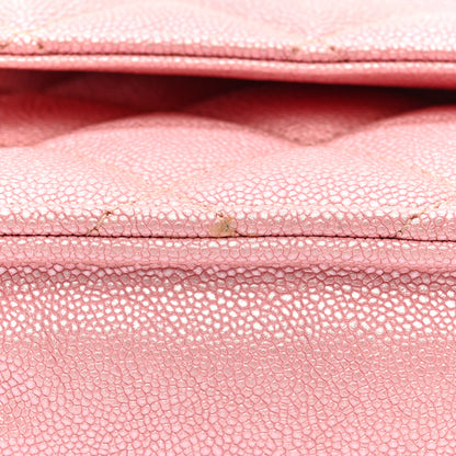 Chanel Iridescent Caviar Quilted Wallet on Chain WOC Rose Pink 11 of 11