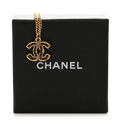 Chanel Resin CC Pendant Necklace Gold 7 of 7