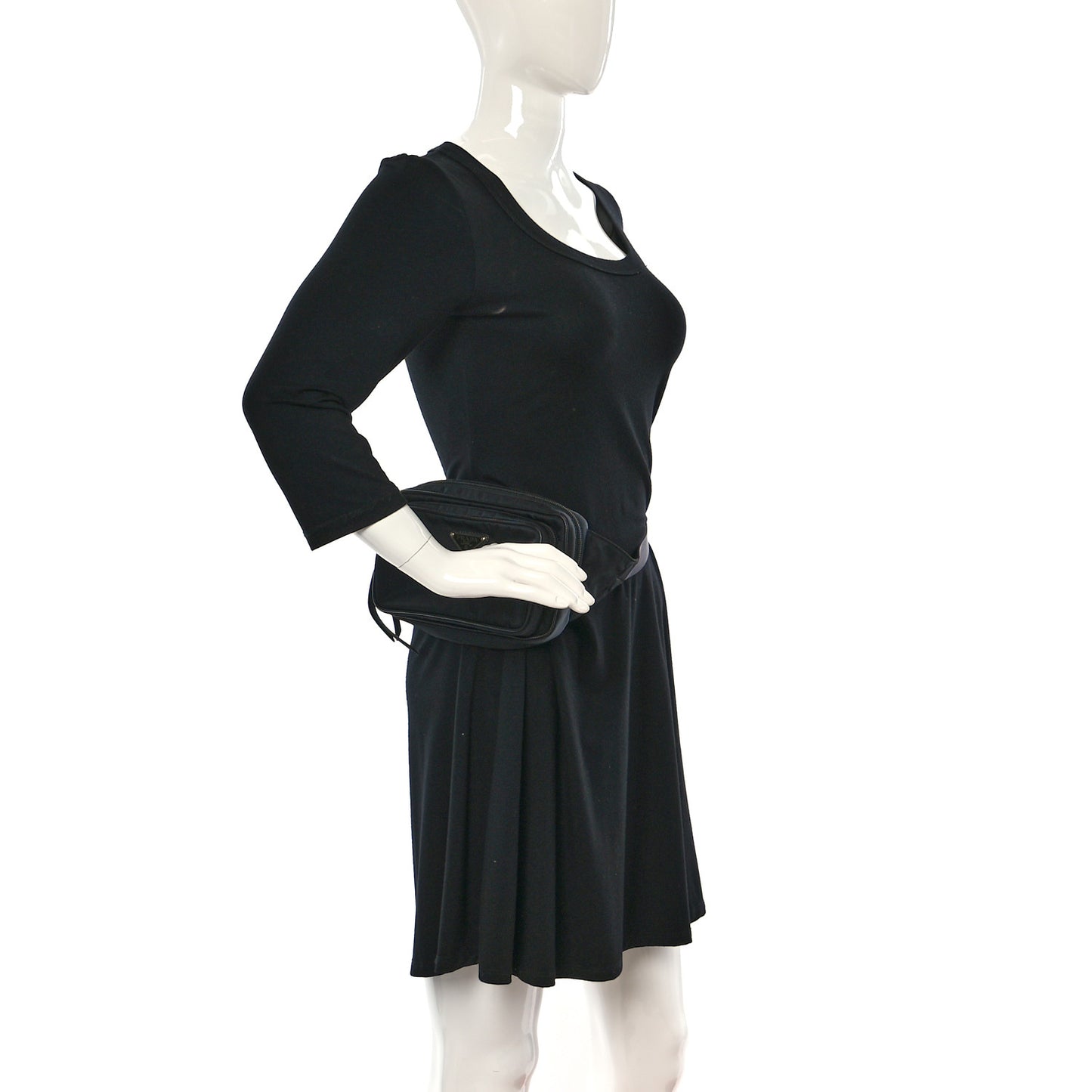 Tessuto Nylon Saffiano Belt Bag Black