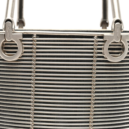 Salvatore Ferragamo Metal Cage Gancini Bucket Bag Silver 7 of 9