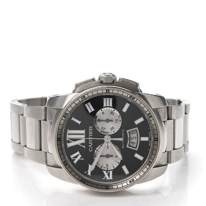 Cartier Stainless Steel 42mm Calibre de Cartier Chronograph Automatic Watch Black 2 of 5