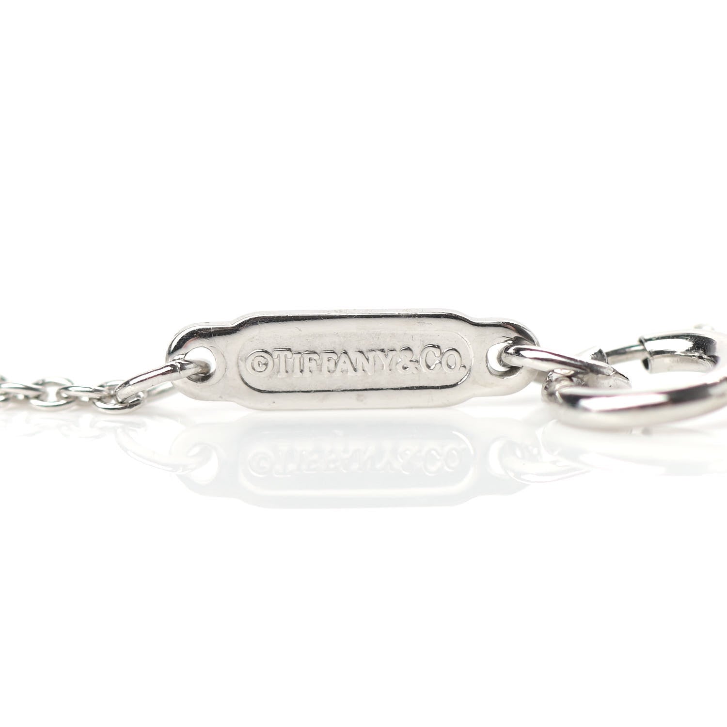 Tiffany Platinum Diamond Heart Station Pendant Necklace 5 of 7