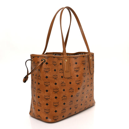 MCM Visetos Medium Liz Reversible Shopper Tote Cognac 3 of 17
