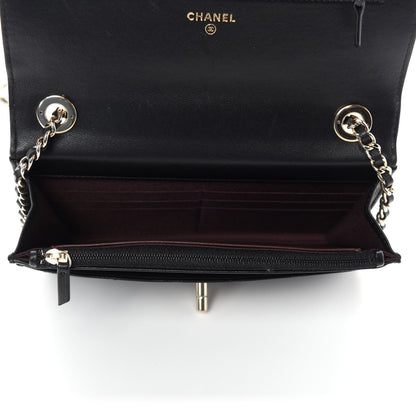 Chanel Lambskin Quilted Trendy CC Wallet On Chain WOC Black 5 of 13