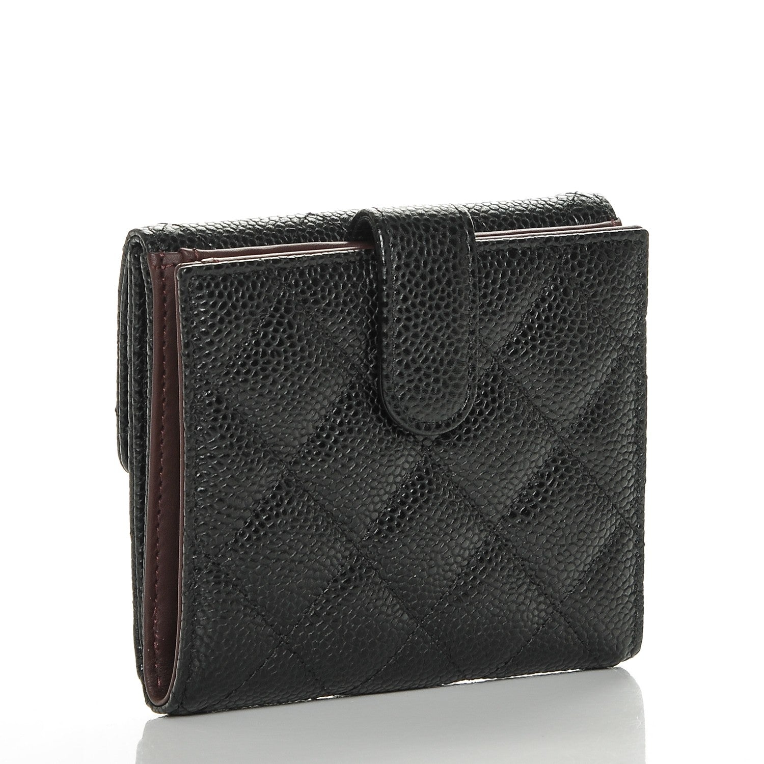 Chanel Caviar Quilted Compact French Flap Wallet Black 3 of 8