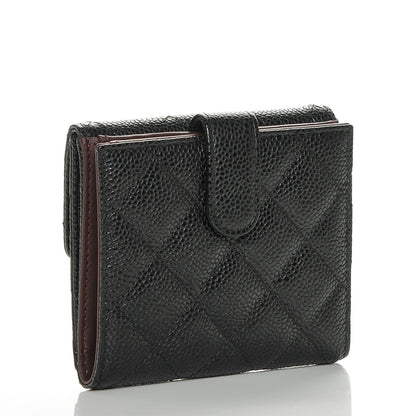 Chanel Caviar Quilted Compact French Flap Wallet Black 3 of 8