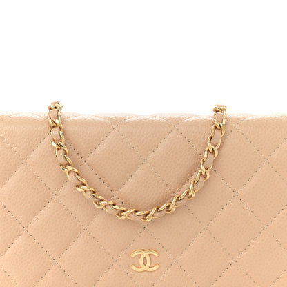 Chanel Caviar Quilted Wallet on Chain WOC Beige 8 of 13