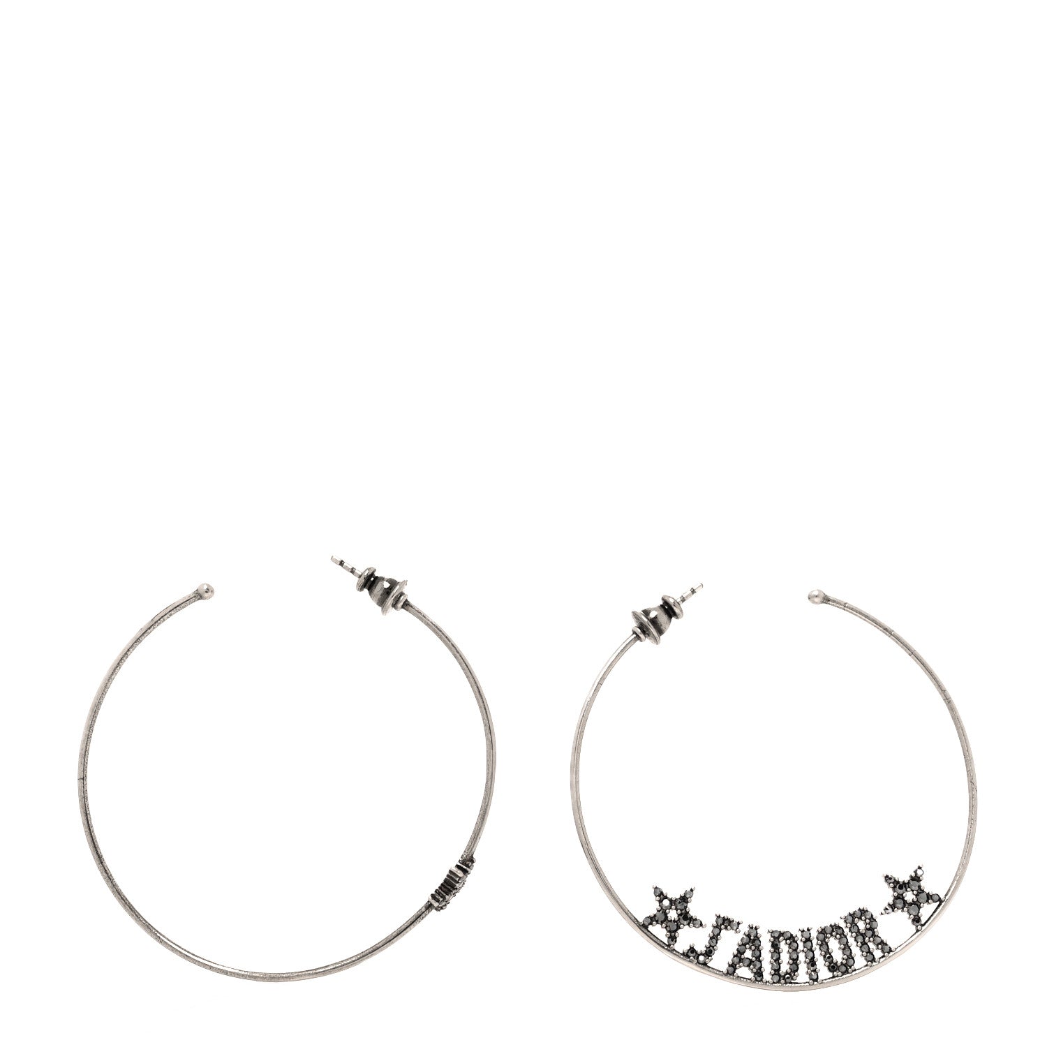 Christian Dior Palladium J'Adior Hoop Earrings Black 1 of 3