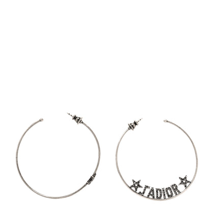 Christian Dior Palladium J'Adior Hoop Earrings Black 1 of 3