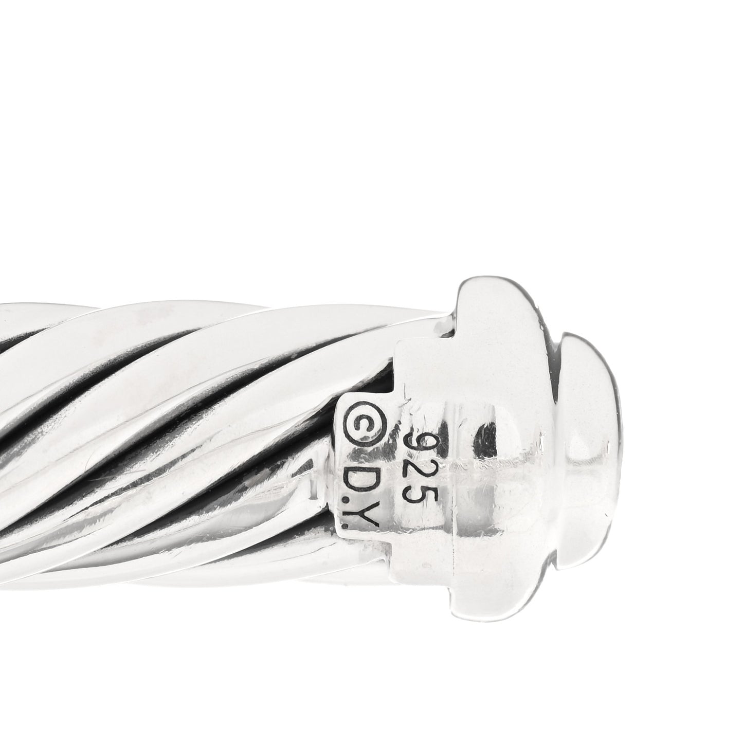 Sterling Silver Black Diamond 7mm Cable Classics Station Bracelet