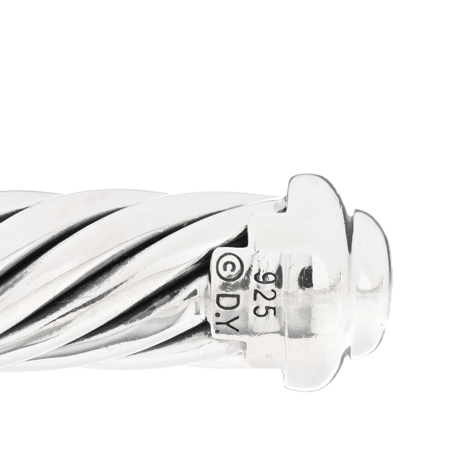 David Yurman Sterling Silver Black Diamond 7mm Cable Classics Station Bracelet 3 of 3