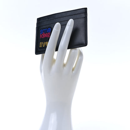 Saint Laurent Calfskin Smoking Forever Patch Credit Card Case Black 2 of 9