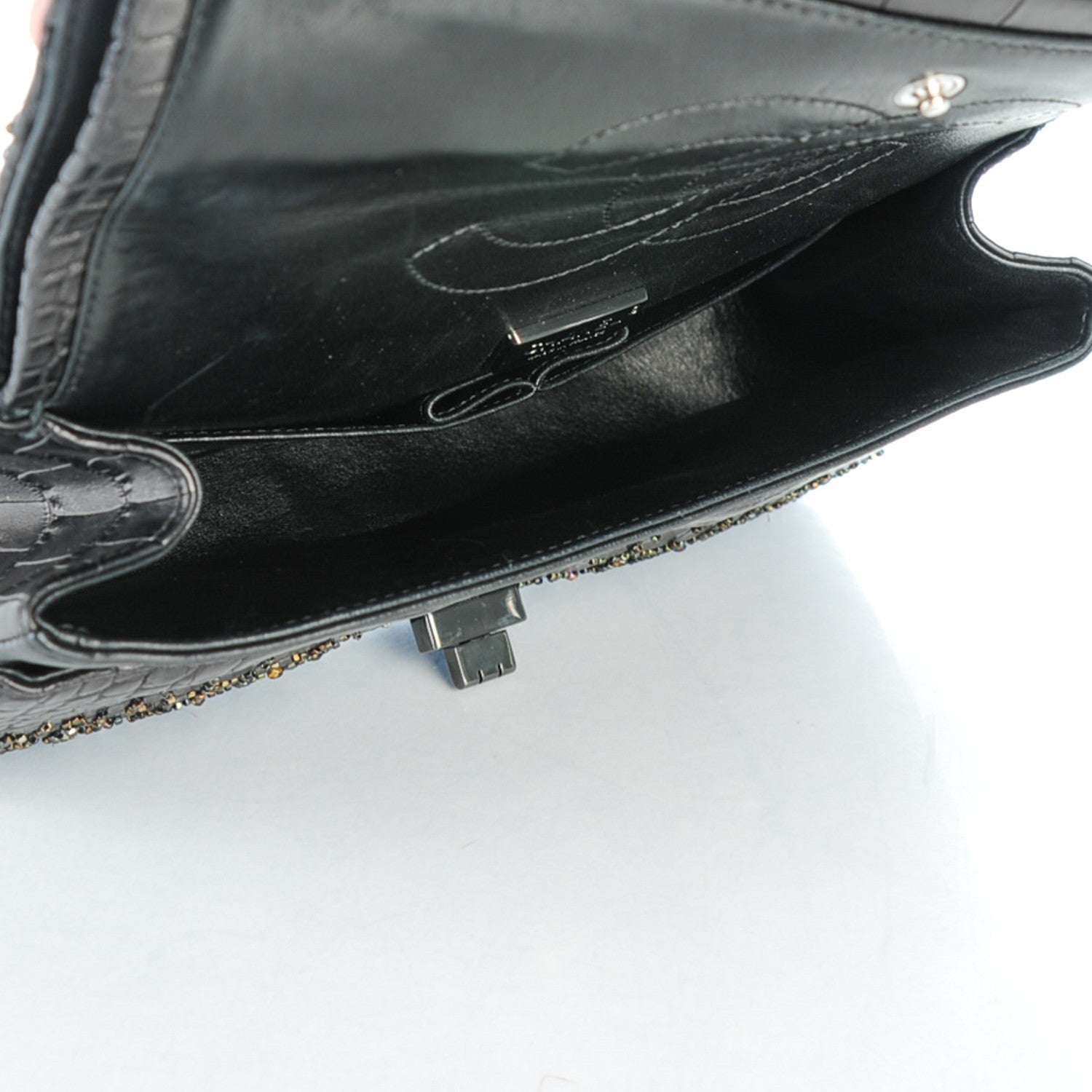 Chanel Beaded Alligator 2.55 Reissue 225 Flap So Black 7 of 9