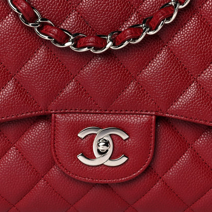 Chanel Caviar Quilted Jumbo Single Flap Dark Red 8 of 14