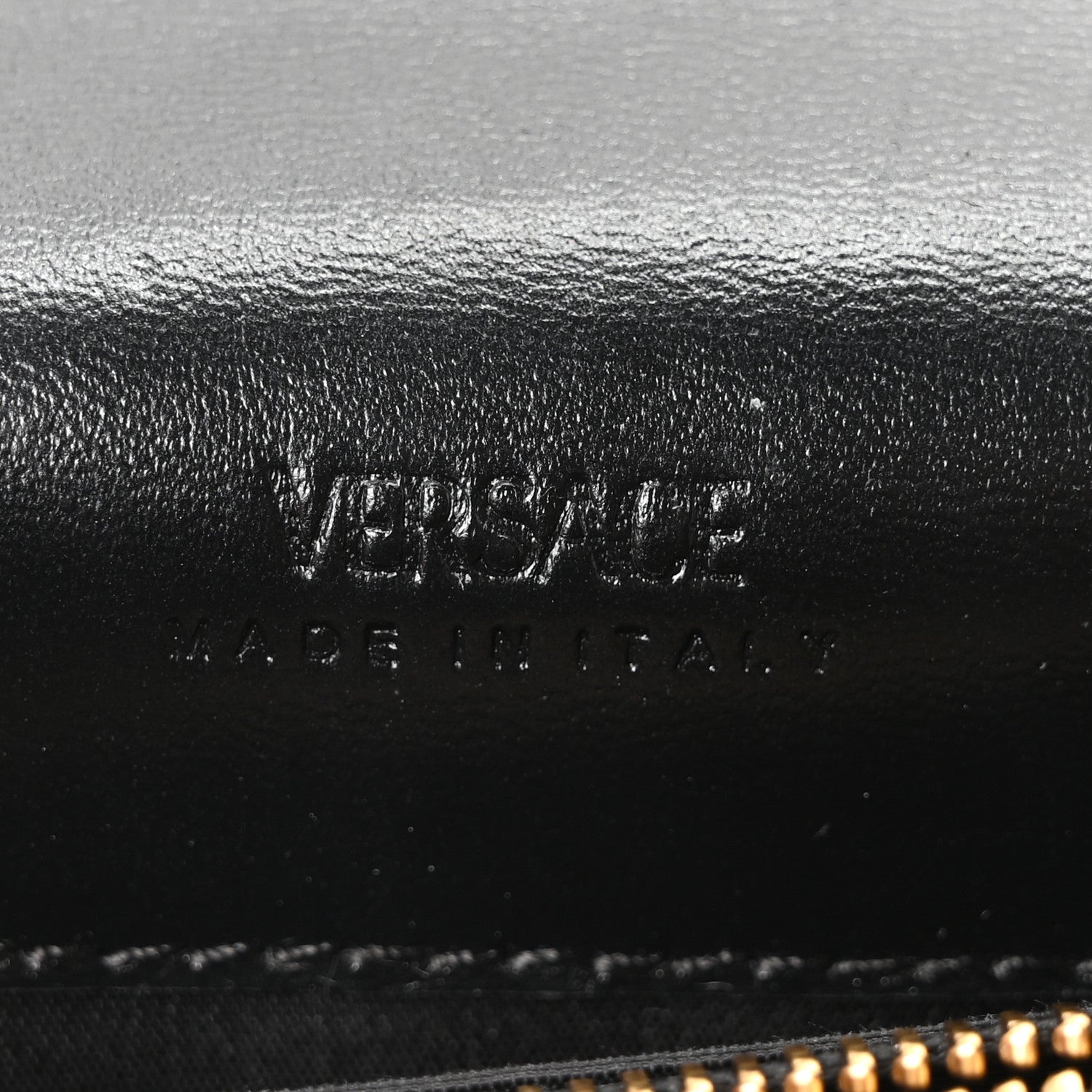 Versace Crocodile Embossed Calfskin Greca Goddess Wallet On Chain Black 6 of 9