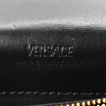 Versace Crocodile Embossed Calfskin Greca Goddess Wallet On Chain Black 6 of 9