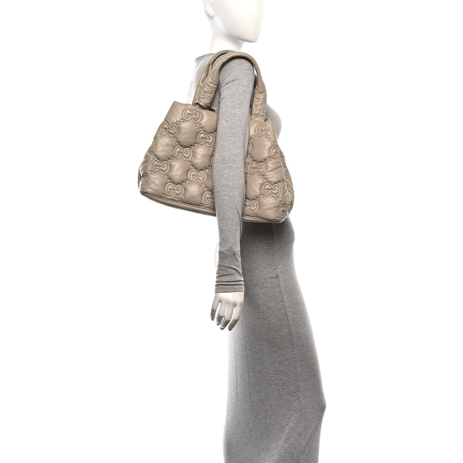 Gucci Calfskin GG Matelasse Large Tote Beige 2 of 10
