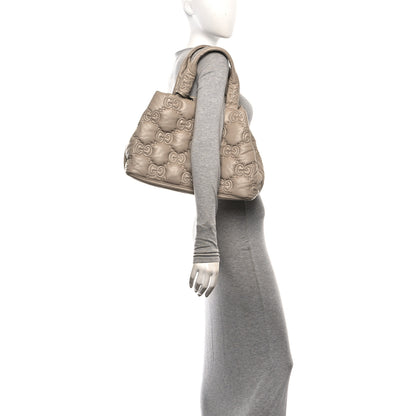 Gucci Calfskin GG Matelasse Large Tote Beige 2 of 10