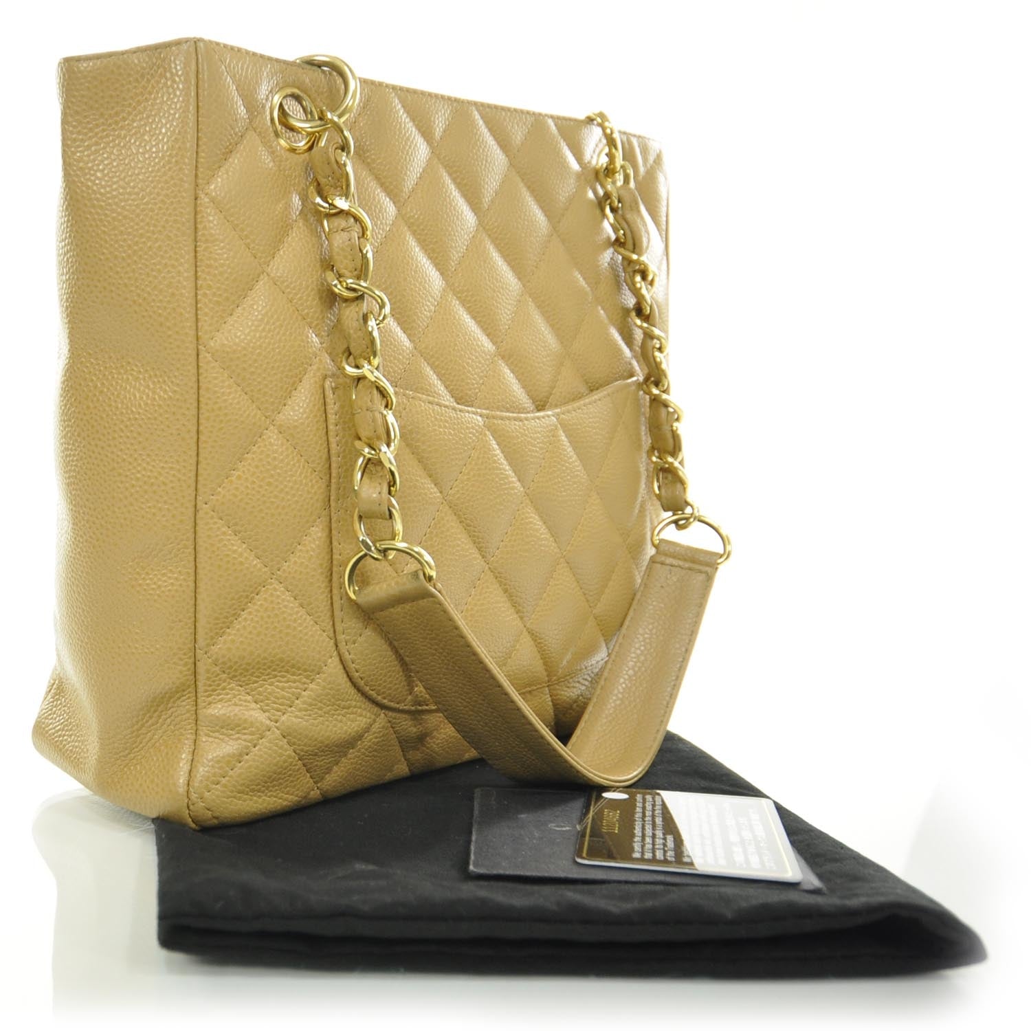 Chanel Caviar Petit Shopping Tote PST Beige 3 of 9