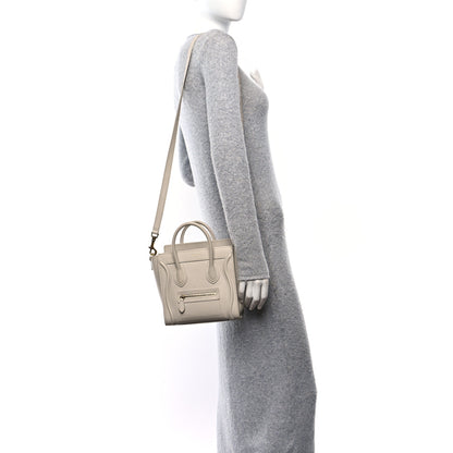 Celine Drummed Calfskin Nano Luggage Lune 2 of 11