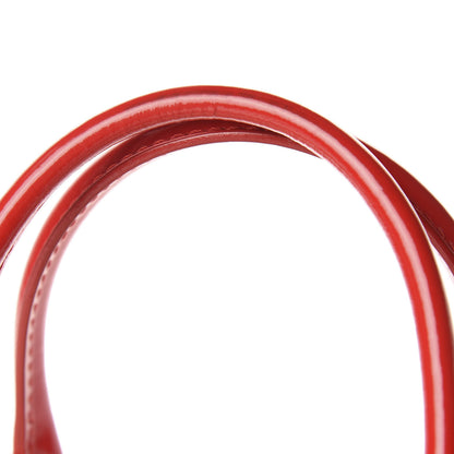 Alexander McQueen Patent Small Padlock Skull Tote Black Red 11 of 16