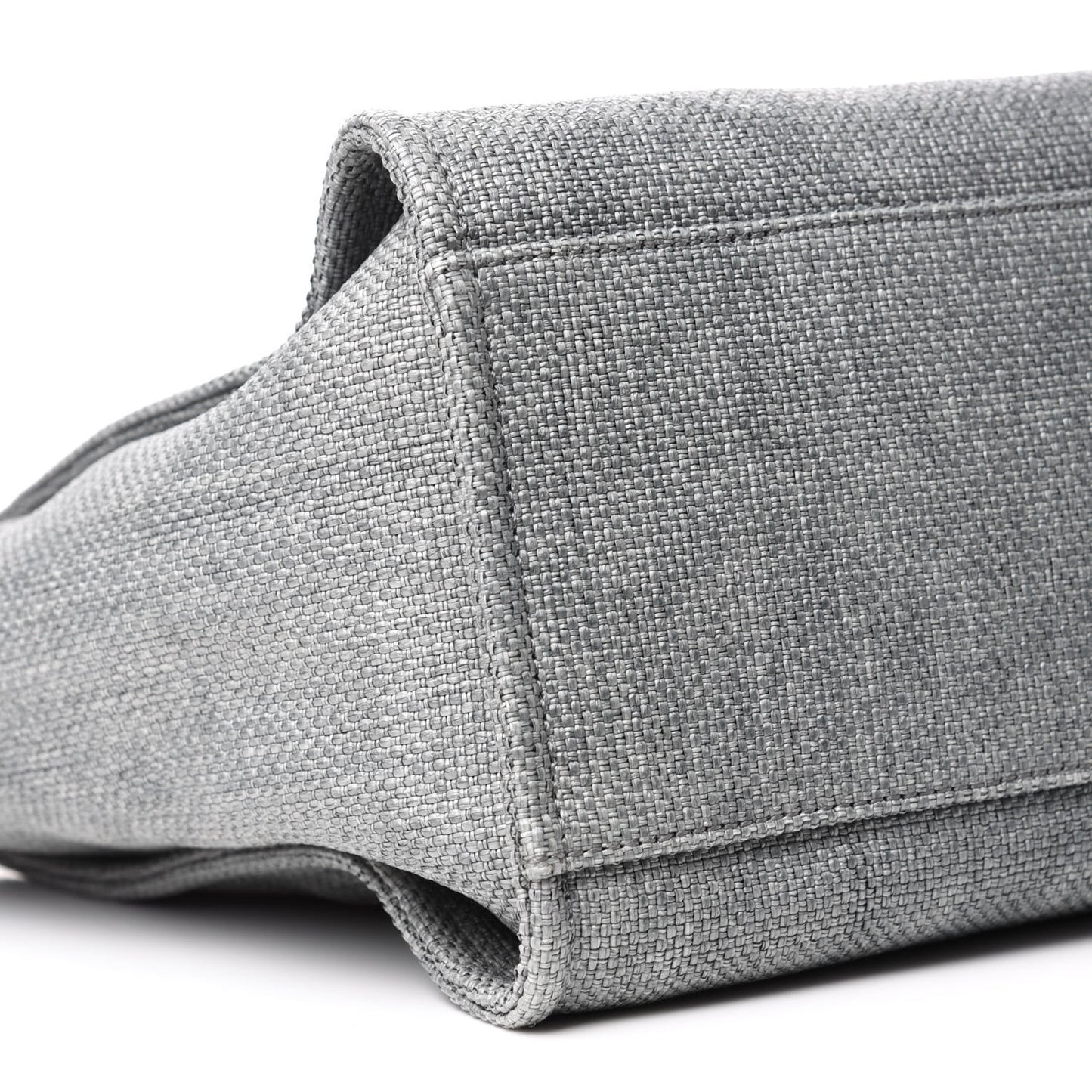 Woven Straw Raffia Medium Deauville Tote Grey
