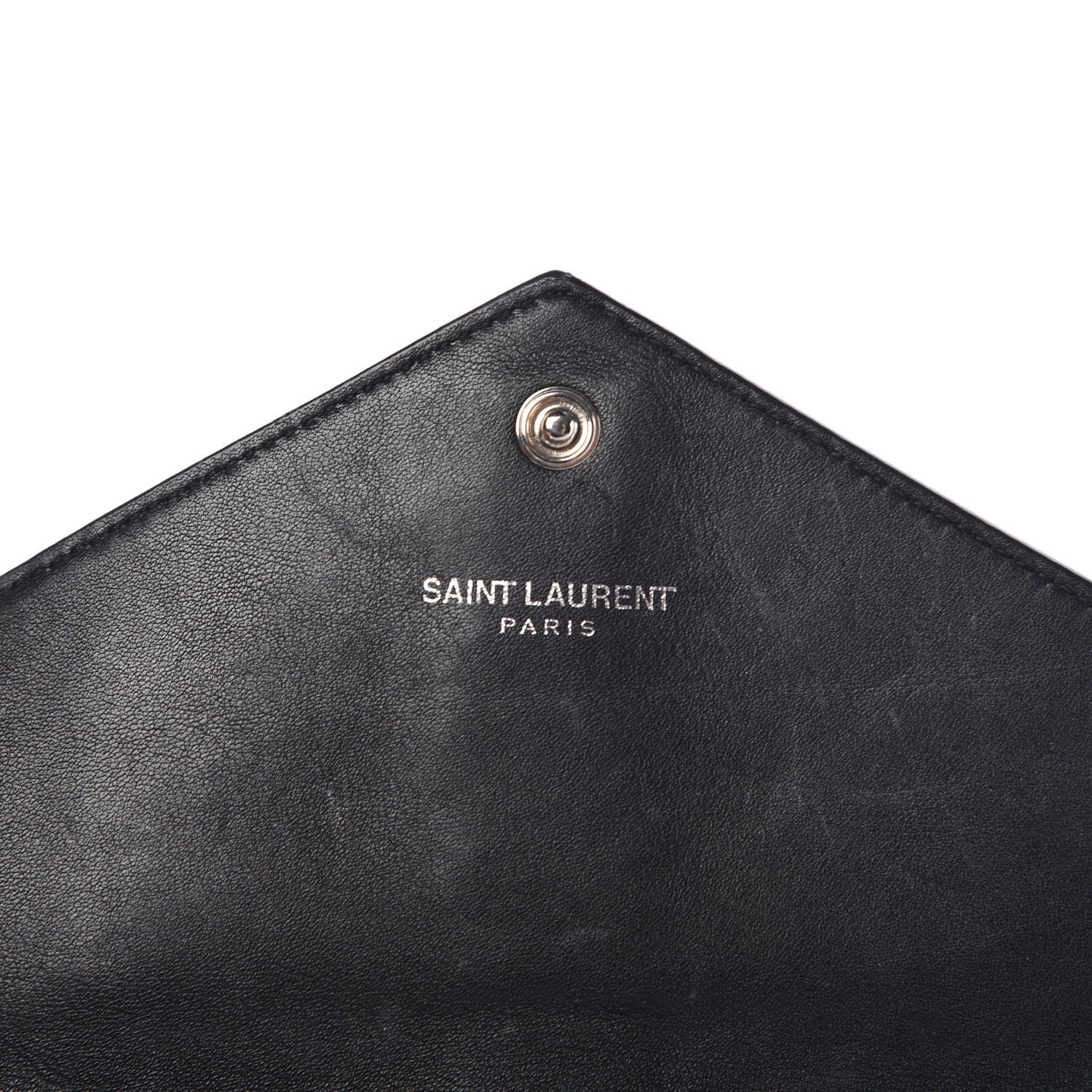 Saint Laurent Calfskin Monogram Tri Pocket Crossbody Bag Black 7 of 11